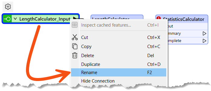 Right-click LengthCalculator_Input and Rename it to Lines